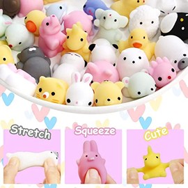Fidget Toys Juguetes Esponjosos de Mochi 24 pcs Juguetes de Animales para Adultos Regalos de Fiestas Juguete Sensorial para Aliviar el Estrés Adultos