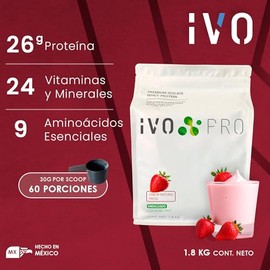 Proteína Premium de Suero de Leche Sabor Fresa | 26g Proteína | 0g Carbs | Libre Lactosa | 60 Porciones (1.8, Fresa)