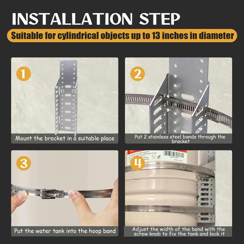 TTFLEX Water Heater Expansion Tank Wall Mounting Bracket 13 inch