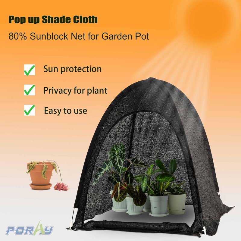 Porayhut Pop up Sunshade Cloth Pack of 3,Easy Open Crop