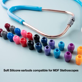 Javinhau MDF Stethoscope Ear Pieces, Unbeatable Comfort Soft-Sealing Stethoscope Ear Tips Replacement Comptible with MDF Stethoscope Spare Parts Earplugs Accessories (deep Blue)