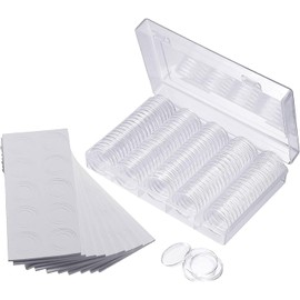 Arlent 100 cápsulas de monedas de Funda protectora para monedas con caja organizadora de almacenamiento de plástico para suministros de colección de monedas (30mm)