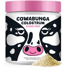 Cowabunga Calostro Bovino - Calostro en polvo 120 gramos | Fabricado en EE. UU. | Calostro Bovino con excelentes beneficios, fácil de mezclar.