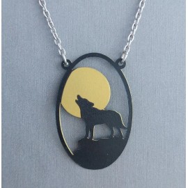 Sienna Sky Retired Necklace Sienna Sky Pendant HOWLING WOLF MOON Hand Made in Colorado 18”