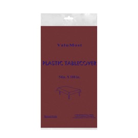 Party Essentials ValuMost Disposable 54" x 108" Plastic Rectangle Table Cover/Tablecloth Available in 22 Colors, 1-Count, Burgundy
