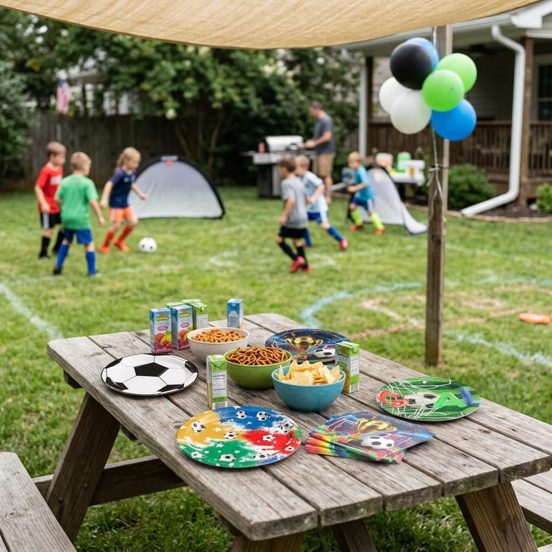 50PCS 9 INCH Soccer Birthday Plates – Party Paper Plates