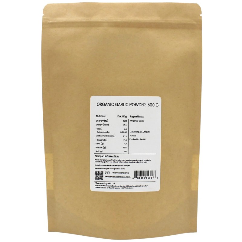 Organic Garlic Powder-Certified Organic, Non-GMO, Vegan, No Additives, No Preservatives,