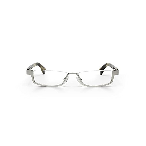 eyebobs Peek Performer Unisex Premium Readers, Matte Silver Front with Horn Temples, 2.25 Magnification