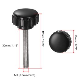 QUARKZMAN Pack of 8 Thumb Screws with Thread M4 x 30 mm x 18 mm Round Head Screw Stainless Steel 304 Round Handle Bolt Clamping Buttons 18 mm Hand Buttons Thumb Screws Tension Screw for Industrial