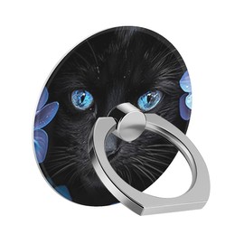 One Piece Set of Phone Ring Holders Black Mumbai Clivia Cat Eye Featuring A 360° Rotation Function Suitable for Smartphones, Tablets, and Other Devices Designing Advanced Pattern