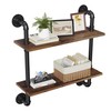Merapi 24" Industrial Floating Shelves, Pipe Shelves for Wall, 2