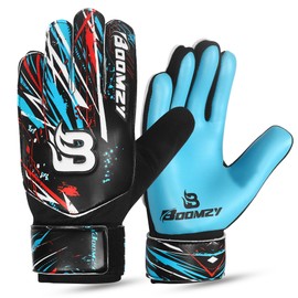 BOOMZY Soccer Goalie Gloves for Kids Boys Children, Youth & Adult Football Goalkeeper Gloves with Double Wrist Protection (Cyan Blue, Size 6 suitable for 13 to 15 years old)