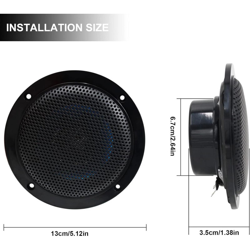 Herdio 4" Outdoor Ceiling Speaker Waterproof Marine Ceiling Speakers 160W