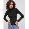 CIDER Women’s Mock Turtleneck Tops Long Sleeve High Neck Knit