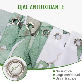JIUS@FF Cortina De Ducha De Hojas Verdes, Cortina De Ducha De Hojas Verdes para Baño, Juego De Cortinas De Ducha De Tela Impermeable, Decoración De Baño con 12 Ganchos De 71 X 71 In