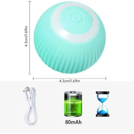 Mkitnvy Interactive Cat Toy Ball, Cat Ball with LED Light, 360° Self-Rotating Electronic Cat Ball, Stimulation Hunting Drive, Funny Balls Toy for Cats, Blue (Blue)