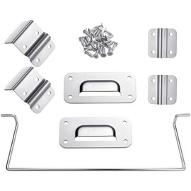 Leriton 1 Set Table Hinge Bracket Kit Removable Metal Table Bracket Multi-use Hardware Accessory RV Dinette Table RV Table Base Mount Lifetime Table Parts for Room Picnic Table Installation Use
