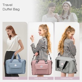 SPAHER Foldable Travel Duffle Bag Cabin Bag 40x30x20 Wizzair Tui Airways Carry-on Hand Luggage Small Under-seat Cabin Bag Waterproof Lightweight Holdall Suitcase Handbag 25L Grey