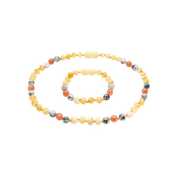 Genuine Amber Necklace & Bracelet From Baltic Sea Made With