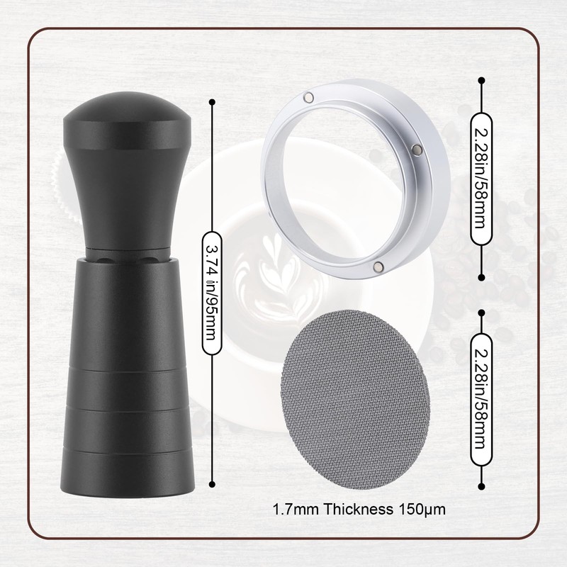 58mm WDT Tool Espresso Accessories Kit,GdHaHSP Dosing Funnel and Puck