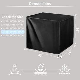 TIAOFY Waterproof Universal Generator Cover, Outdoor Generator Tent Running Cover, Portable Generator Enclosure 420D Polyester with Elastic Drawstring (BLACK, 32"(L) x 24"(W) x 24"(H))