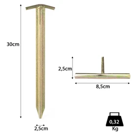 Moritz Steel T-Profile Tent Peg Camping 30-40 or 50 cm (Pack of 20, 30 cm)