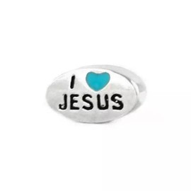 Unbranded FAITH FLOATING CHARMS FITS ORIGAMI OWL LOCKETS - I Love Jesus Blue