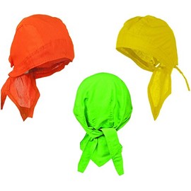 Buy Caps and Hats Doo Rag Set Assorted Bandana Headwrap Skull Cap Orange Yellow Lime Green