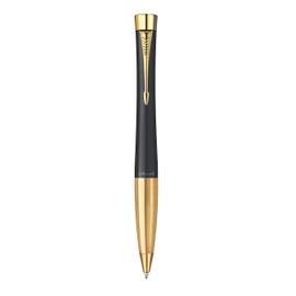Parker Urban Chrome Trim Ballpoint Pen with Medium Nib - Black Gold, Gift Boxed