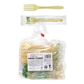 Strix Design Biomass Disposable Forks, Made in Japan, 100 Pieces, 6.3 inches (16 cm), Natural, Rice Forks, Individual Packaging, Eco-Friendly, Commercial Use, SD-930