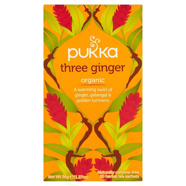Natures Best Pukka Organic Three Ginger Tea Bags, 20 BAGS