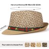 Initlove Straw Fedora Hat for Men Short Brimmed Panama Trilby
