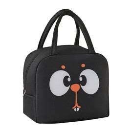 Colexy Insulated Lunch Packages Cartoon Animal Pattern Thermal Bag Mini Lunch Bag Kids Insulated Aluminium Film Bento Bag Cooler Shopping Bag for School Picnic Lunch Travel (Black)