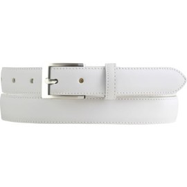 BELTINGER Belt made of full cowhide leather, 2.5 cm, narrow belt for men and women, 25 mm, cambered leather belt, White, silver