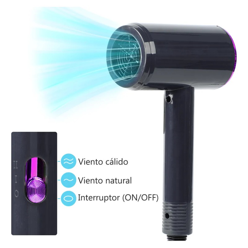Secadora De Cabello Profesional Portátil De 800w Y 2 Veloc
