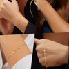BAYLAY Cross Bracelet for Women - 18K Gold Plated Tiny