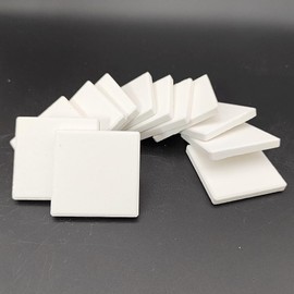 OAIDVEUY 1.6 Inch Ceramic Coral Frag Plugs Coral Frag Tiles Base Disc - 12 Pack | Square | 40mm(1.57 inch)| White