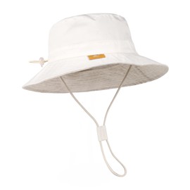 Baby Sun Hat for Boy Girl Toddler Summer Bucket Hat Kids Sun Protection Beach Hat Cotton Baby Hats White