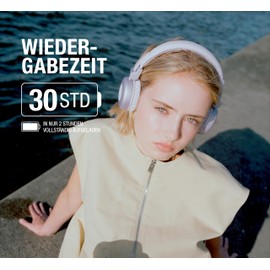 Fresh 'n Rebel Code Core, Bluetooth-Kopfhörer on-Ear, kabellos, 30 Stunden Spielzeit, mit Mikrofon und Sprachassistent, Lautstärkeregler und Wiedergabe/Pause-Tasten, faltbar (Ice Grey)