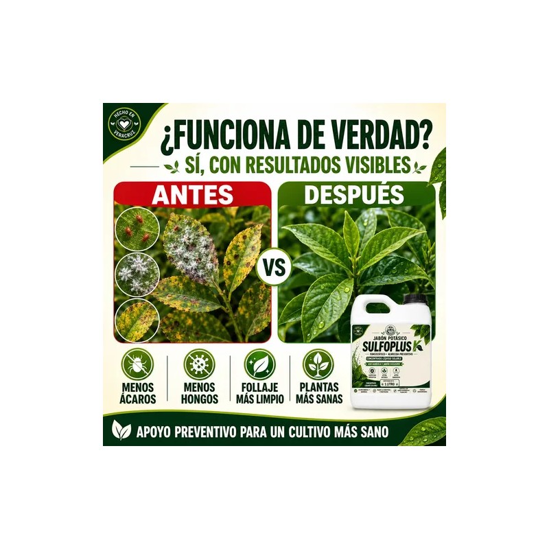 Jabón Potásico Con Azufre Sulfoplus 1l Fungicida Y Acaricida