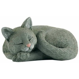 JFSM INC. 3" Sleeping Grey Cat Curled Up Figurine - Gifts for Cat Lovers, Cat Lover Gifts for Women, Cat Lover Gifts for Men, Cat Decor for Cat Lovers, Home Decor for Cat Lovers