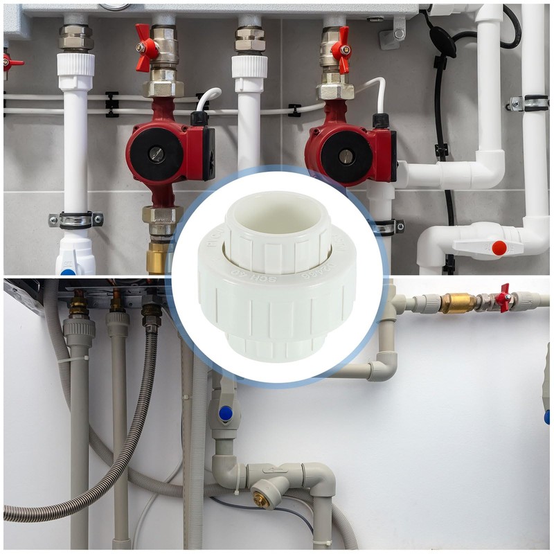 sourcing map 6Pcs 3/4" UPVC Union Coupling Pipe Fitting (Socket