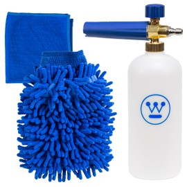 Westinghouse Auto Pressure Washer Accessory Kit; Auto Foam Soap Cannon with Quick Connect, Microfiber Wash Mitt, Auto Detailing Towel; Fits Most Gas and Electric Pressure Washers