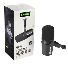 Shure MV7X Micrófono con Salida XLR, Diseño Clásico de Confianza, Compatible con Soporte de Micrófono