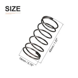 DTGN 1.2x19x40mm(DxODxL) Compression Spring - 10Pack - Good for Machinery - Spring Steel Extension Spring - Black