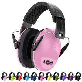Dr.meter Ear Defenders Children, Children Ear Defenders SNR 27dB Protective Earmuffs with Noise Blocking Children Ear muffs for Sleeping Studying Adjustable Head Band pink