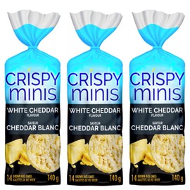 Quaker Crispy Minis White Cheddar Flavour Large Brown Rice Cakes, 140g/4.9oz (Pack of 3) Ships from USA