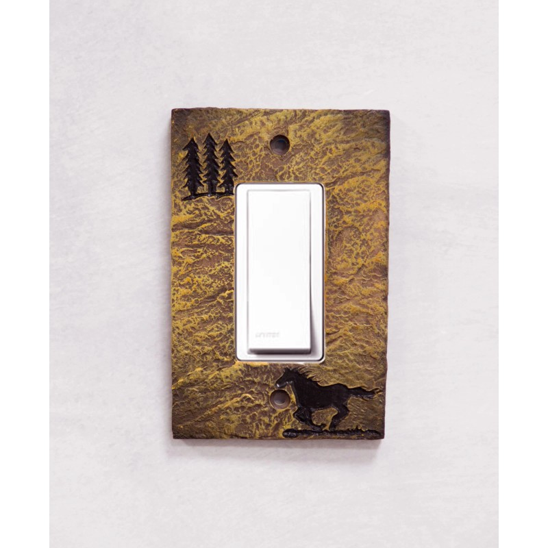 Set of 2 Western Horse And Pine Trees Silhouette Wall
