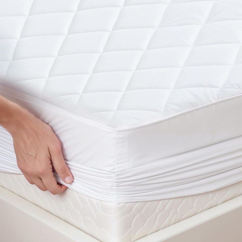 ZOUK Quilted Small Double Mattress Protector, Hypoallergenic, Extra Deep Mattress