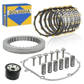 Clutch Kit & Friction Steel Plates Cover Gasket Compatible with Yamaha YZF R1 2007-2008 OEM# 4C8-W001G-00-00